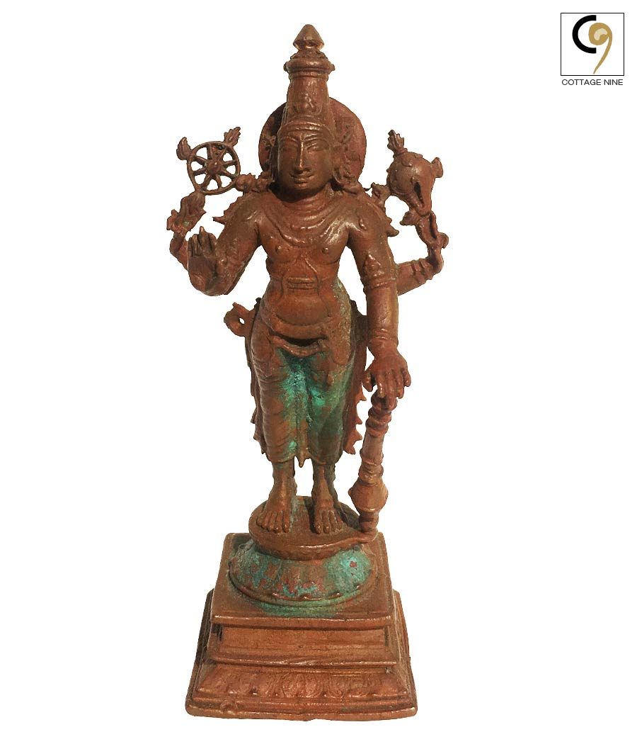 Antique-Copper-Replica-Statue-of-Sri-Vishnu-1