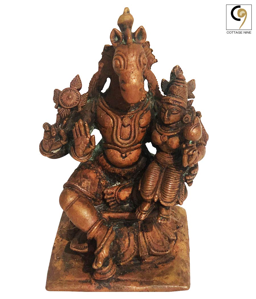 Antique-Style-Copper-Statue-of-Vishnu-Hayagreeva-1
