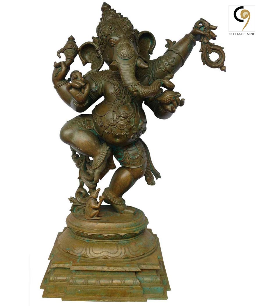 Bronze-Nritta-Ganapati-(Dancing-Ganesha)-Statue-1