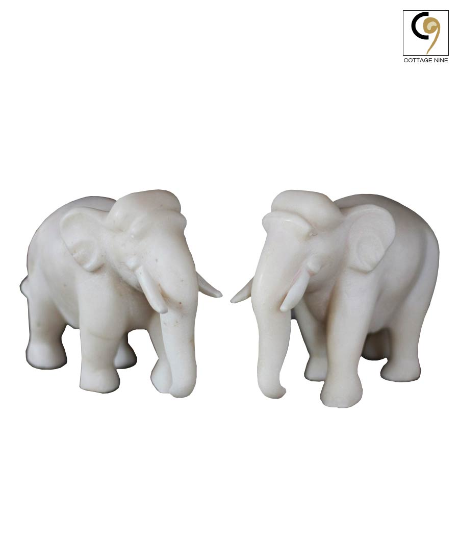 Carved-Marble-Elephant-Pair-Statue-1