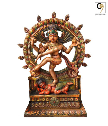 Colored-Wooden-Statue-of-Shiva-Nataraja