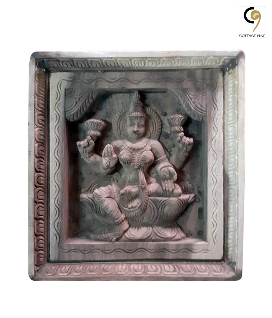 Goddess-Lakshmi-Wood-Carving