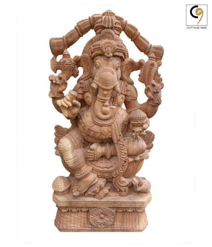 Intricately-Carved-Wooden-Statue-of-Sri-Ganesha-1