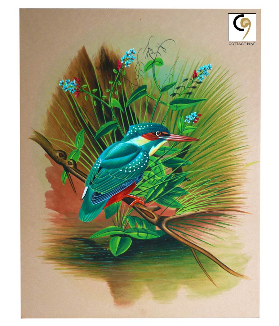 Kingfisher-Watercolor-Bird-Painting