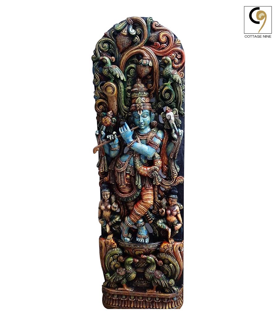 Krishna-Venugopala-Carved-Wood-Art