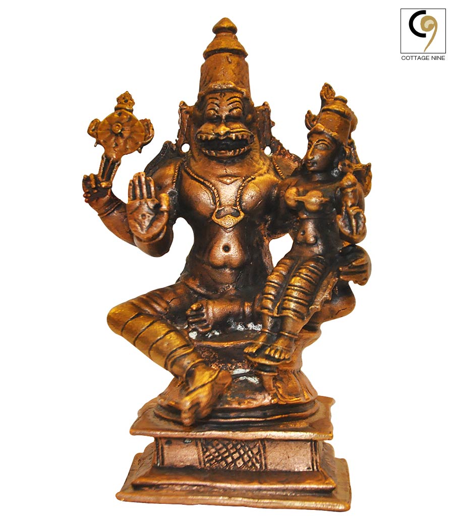Lakshmi-Narasimha-Antique-Replica-In-Copper