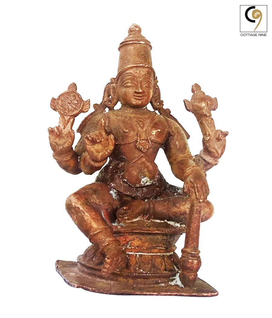 Old-Copper-Statue-of-Four-armed-Seated-Vishvaksena-1