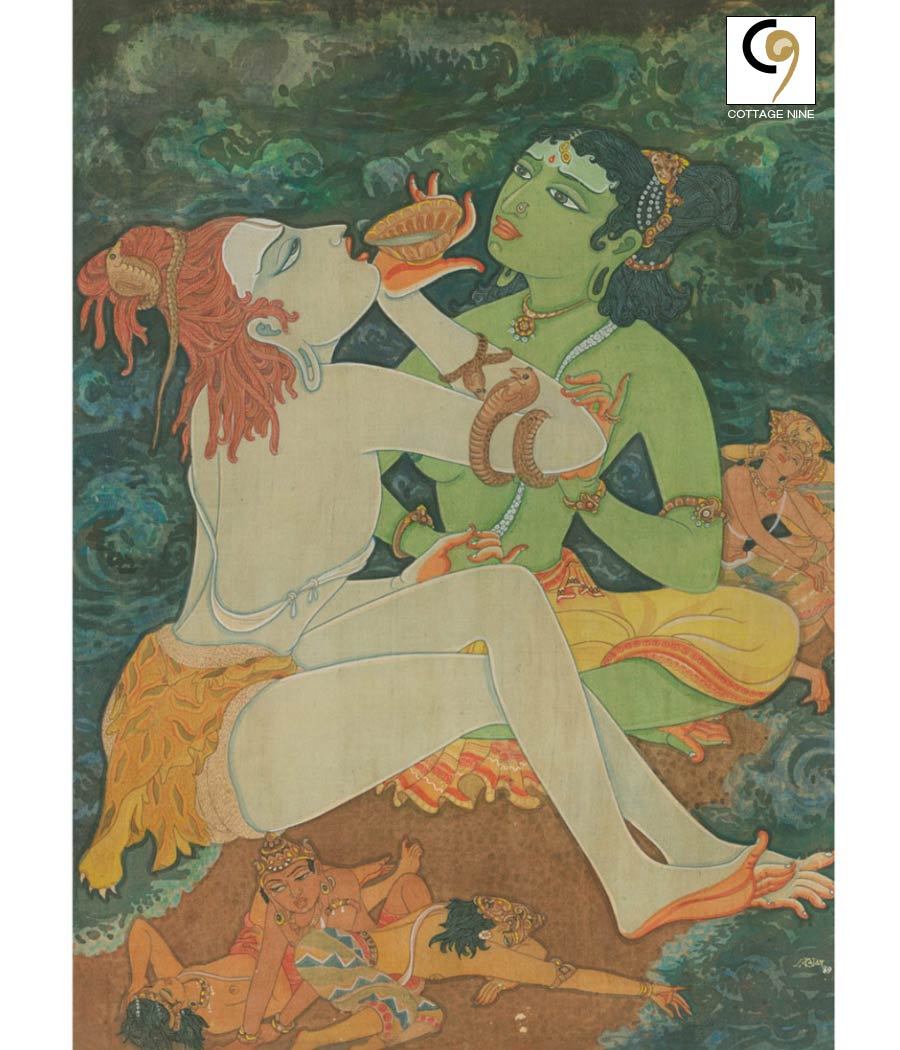 Shiva-Digesting-Poison-Painting