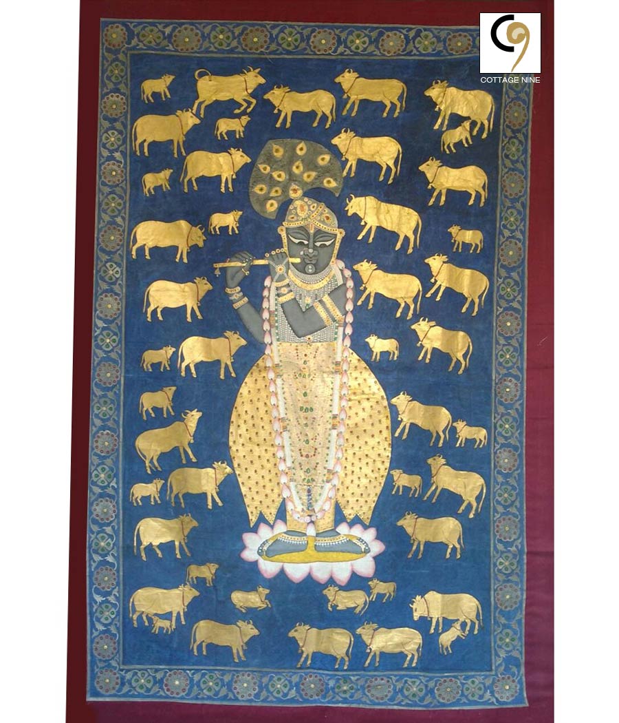Shrinathji-Pichwai-Painting-Krishna-Gopashtami