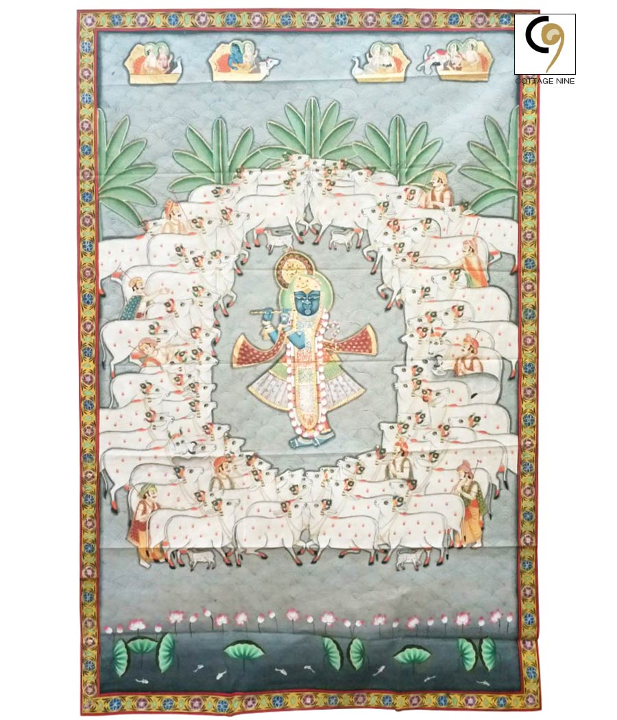 Shrinathji-Pichwai-Painting-Srinathji-(Krishna)-As-Cowherd