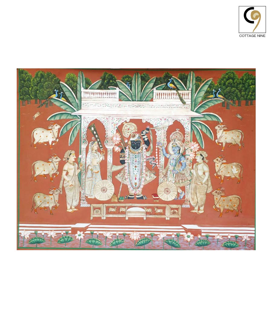 Shrinathji-Pichwai-Painting-Srinathji-(Krishna)-Haveli-Opulence