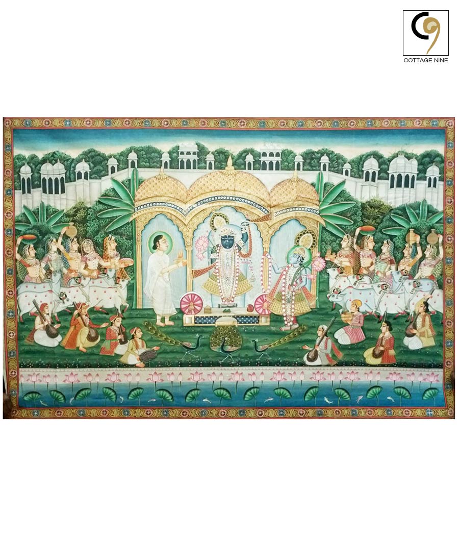 Shrinathji-Pichwai-Painting-Srinathji-(Krishna)-Temple-Opulence