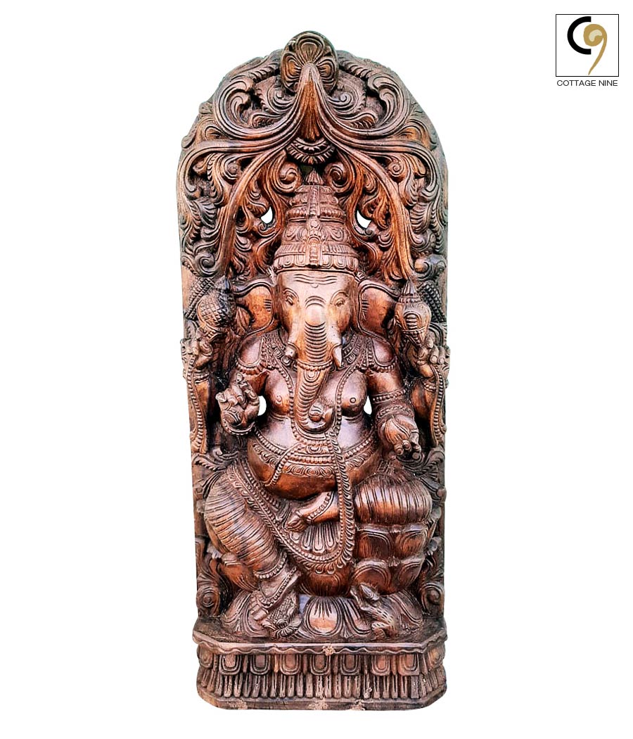 South-Indian-Ganesha-Wood-Carving