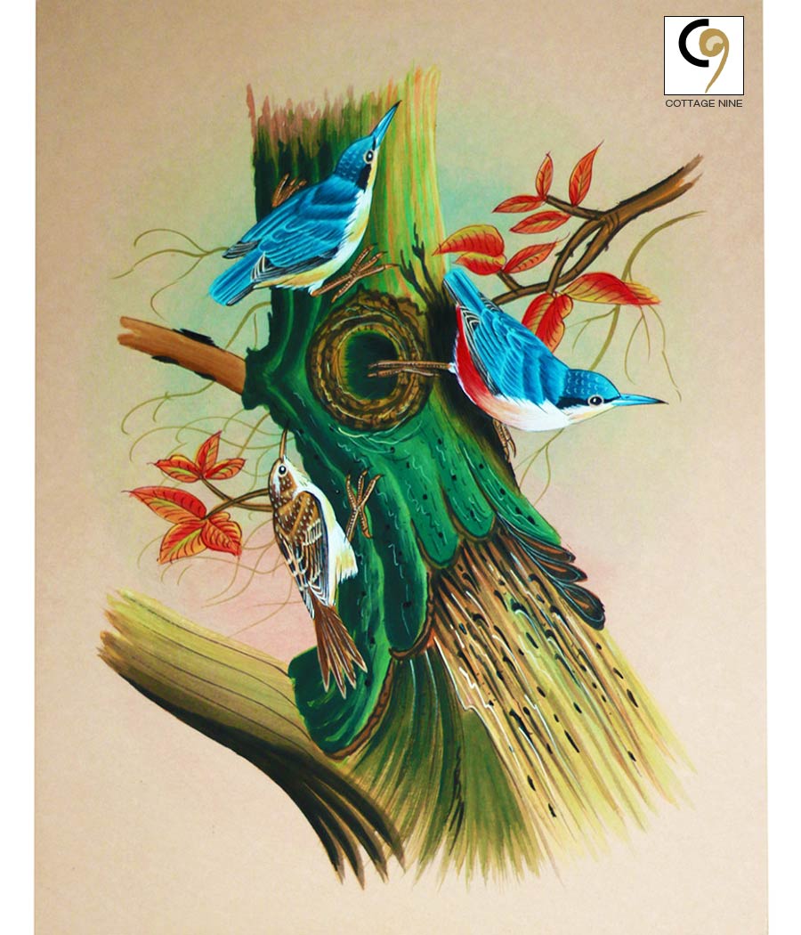 Sparrows-Watercolor-Bird-Painting