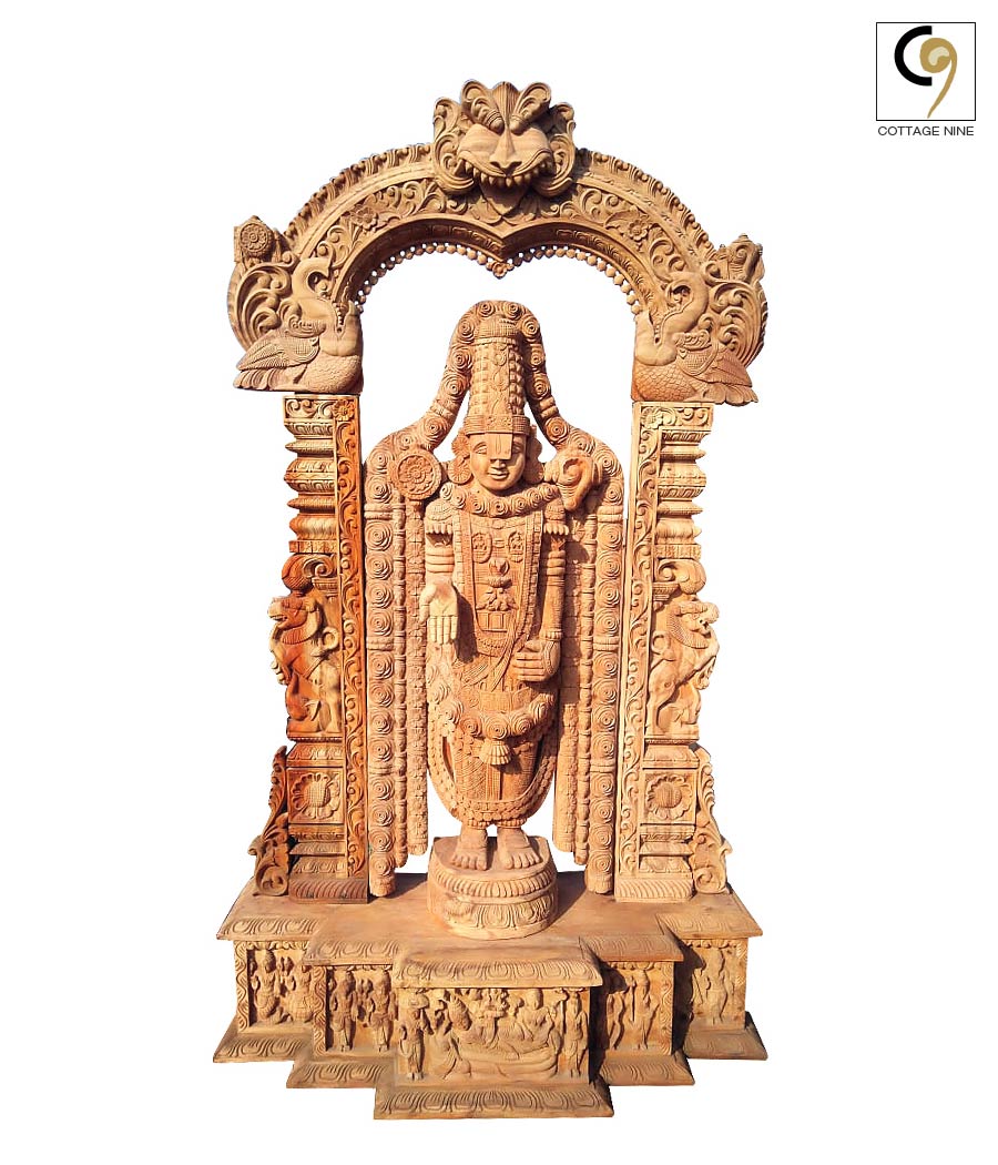 Venkateshwara-Balaji-Large-Wood-Carving