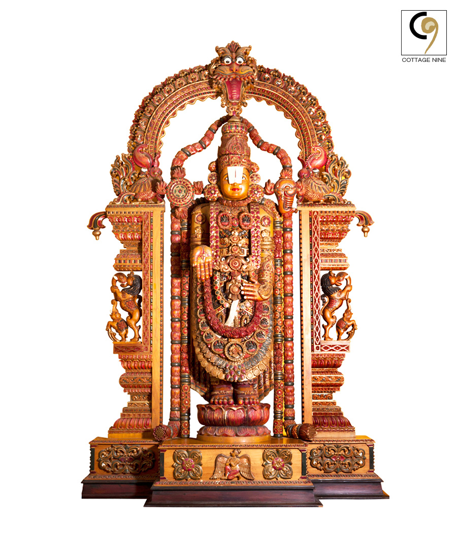 Vishnu-Srinivasa-Wood-Carving-Statue