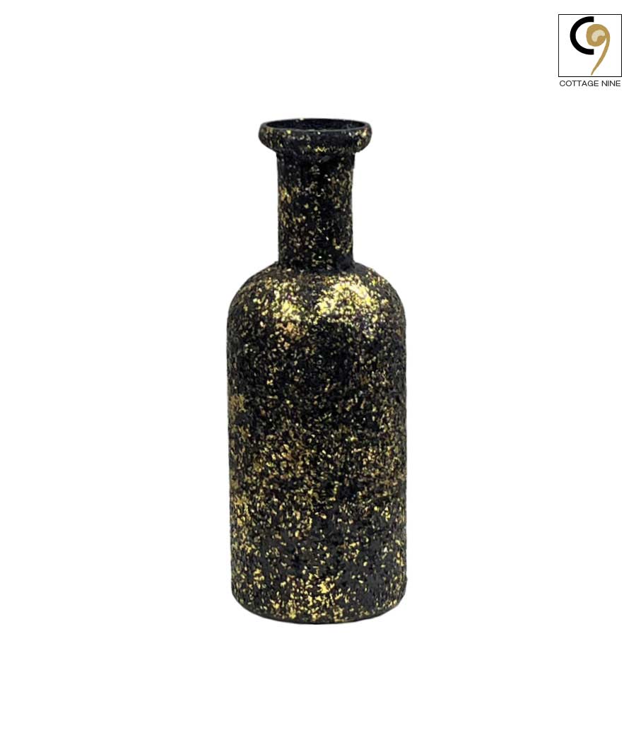 Black-Golden-Glass-Flower-Vase