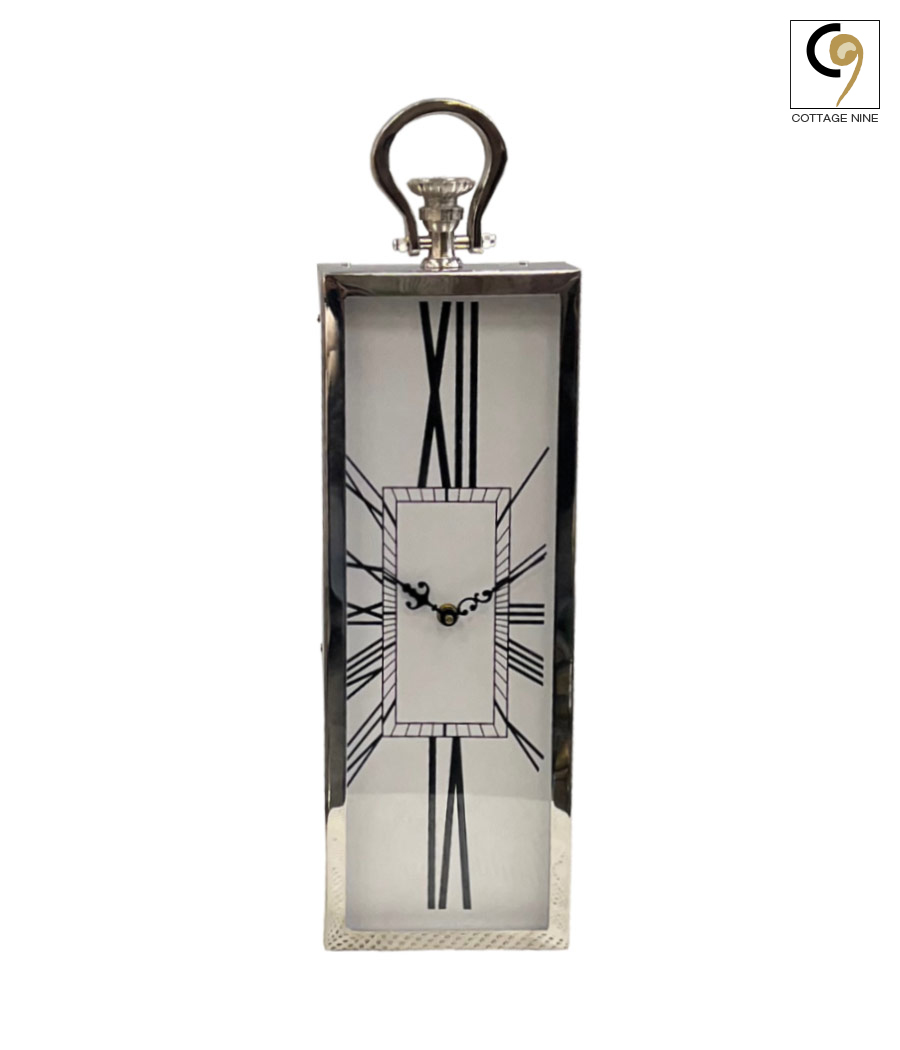 Decorative-White-Metallic-Clock