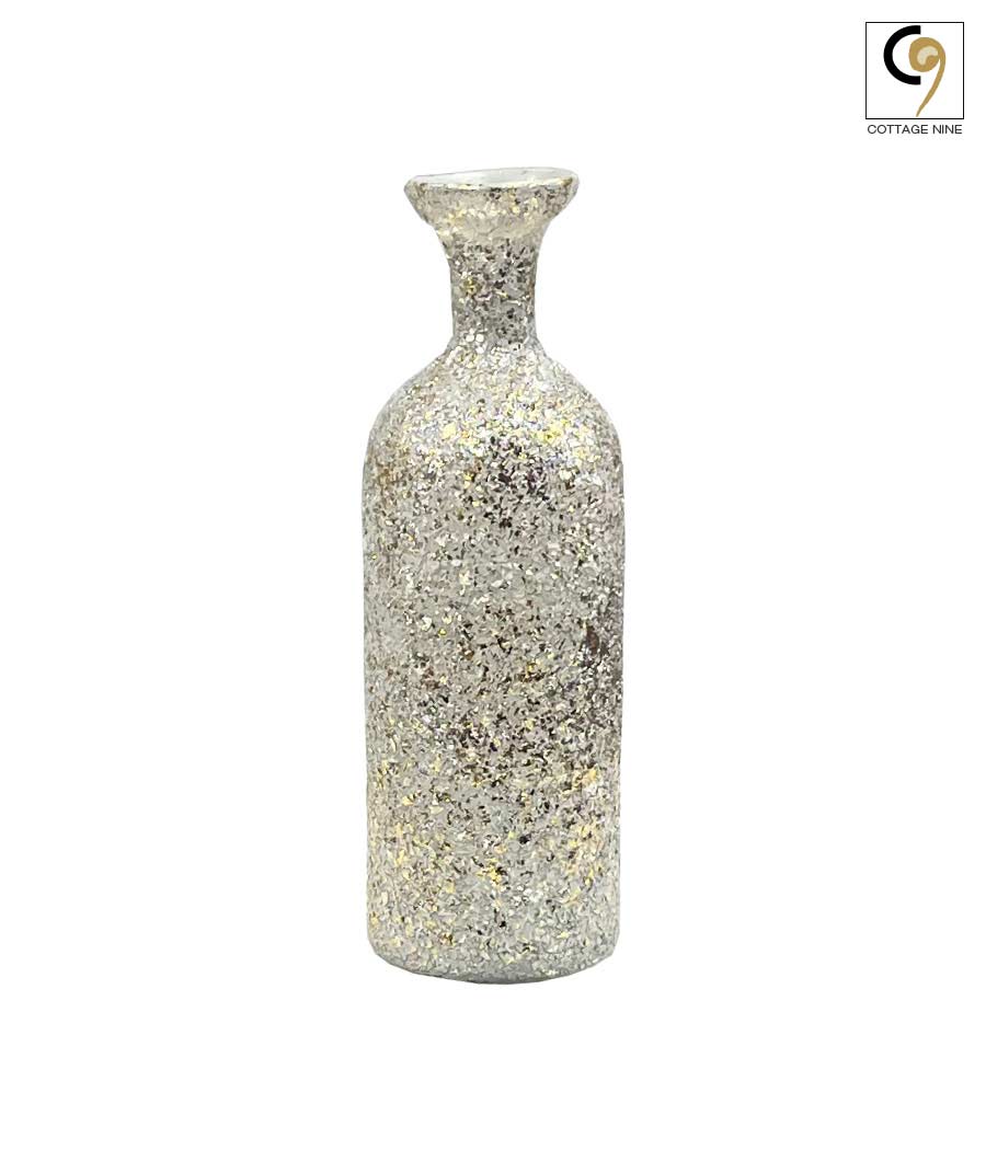 White-Golden-Glass-Flower-Vase