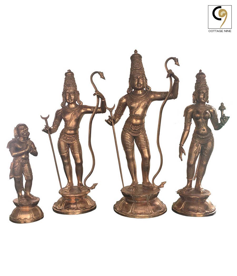 Brass-Ram-Darbar-Set-of-Magnificent-Brass-Idols-of-Sri-Rama-Sita-Lakshmana-and-Hanuman-1
