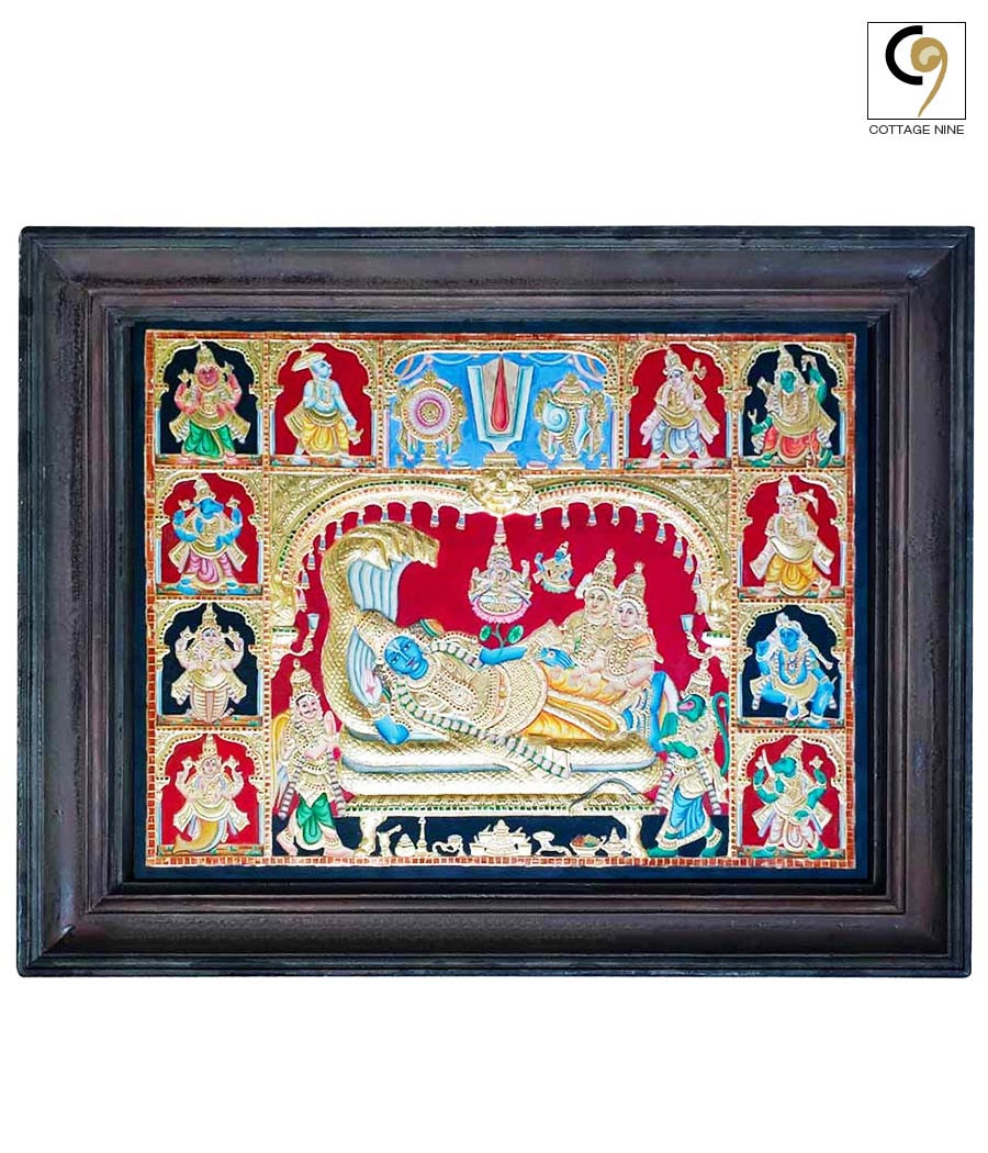 Ranganatha-Vishnu-With-Dashavataram-Tanjore-Painting