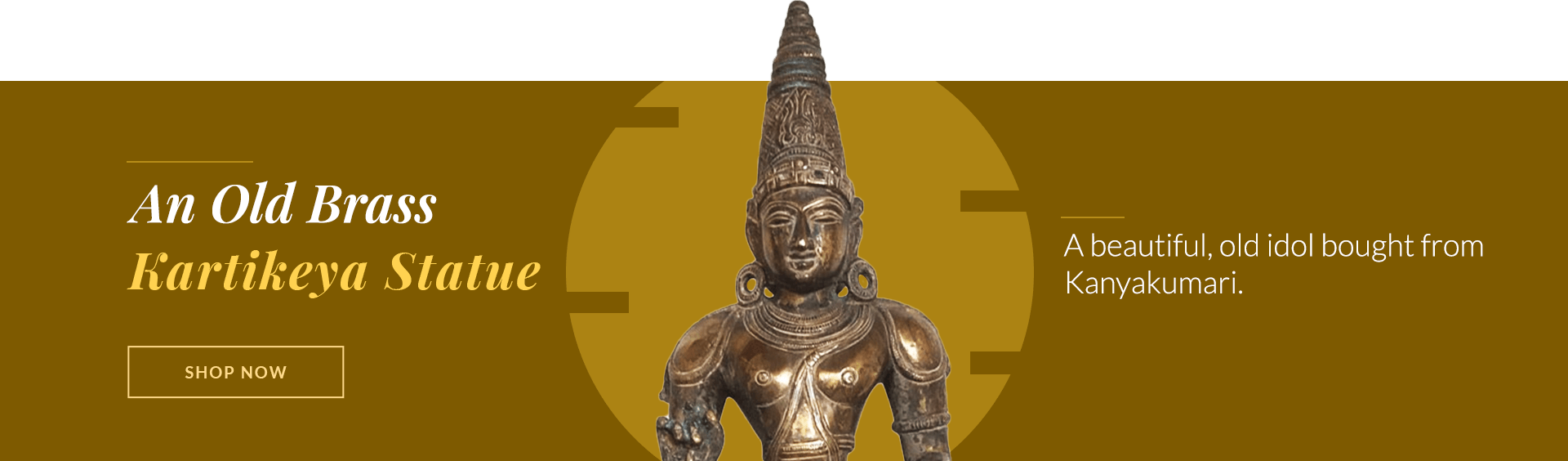 An Old Brass Kartikeya Statue