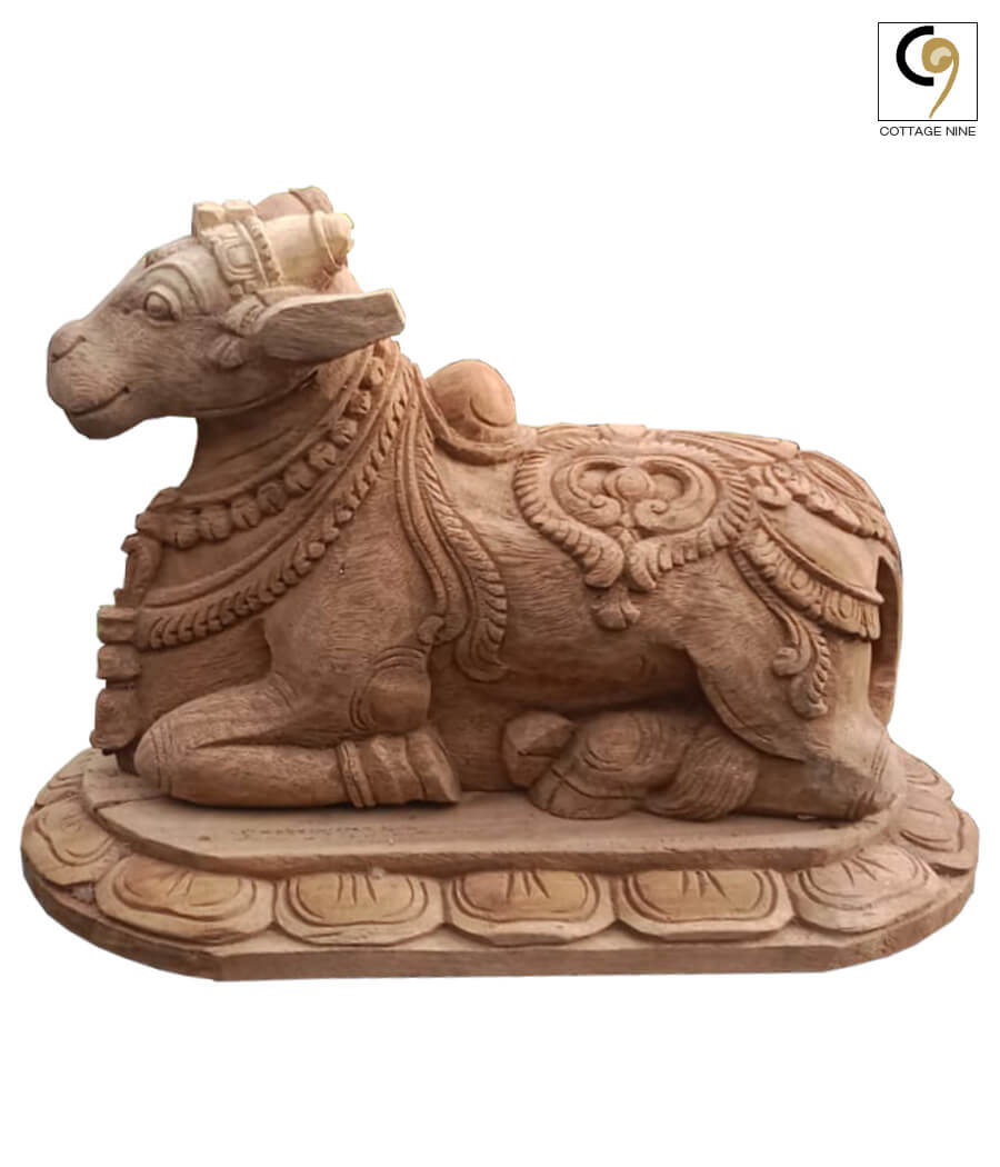A-Wood-carved-Idol-of-Nandi-in-South-Indian-Style