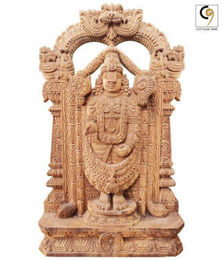 Beautifully-Carved-Wooden-Idol-of-Lord-Venkateshwara-(Balaji)-of-Tirupati