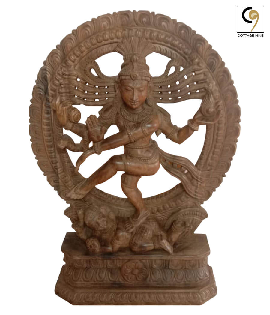 Finely-Carved-Wooden-Idol-of-Chidambaram-Nataraja