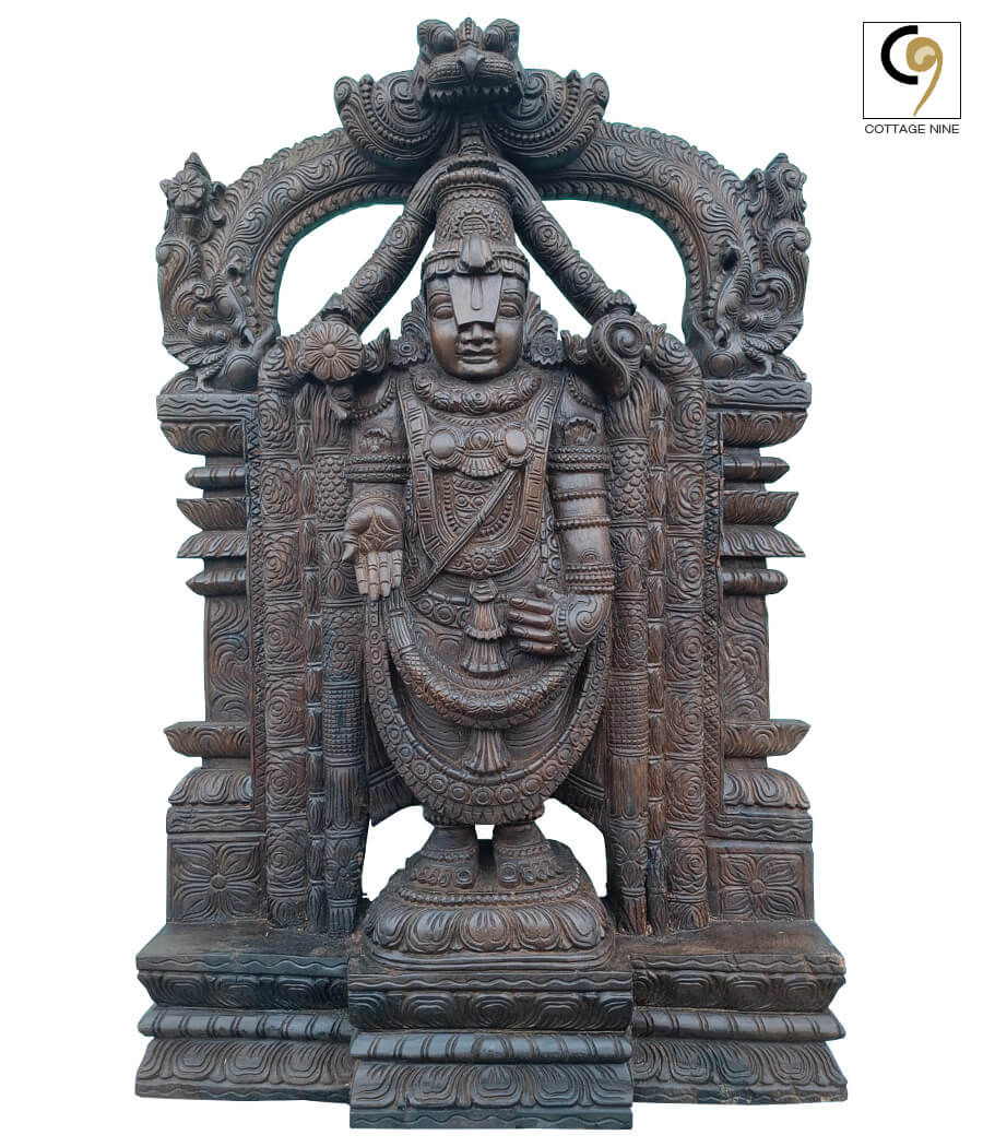 Idol-of-Tirupati-Balaji-Carved-in-Wood