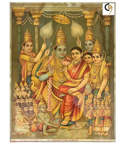 Sri-Ramapattabhishekam-Original-C-G-Ramanujam-Oleograph