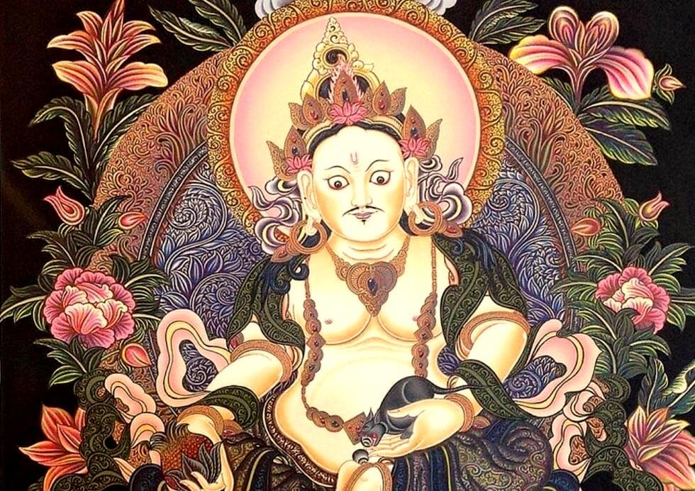 kubera the lord of yakshas thangka painting